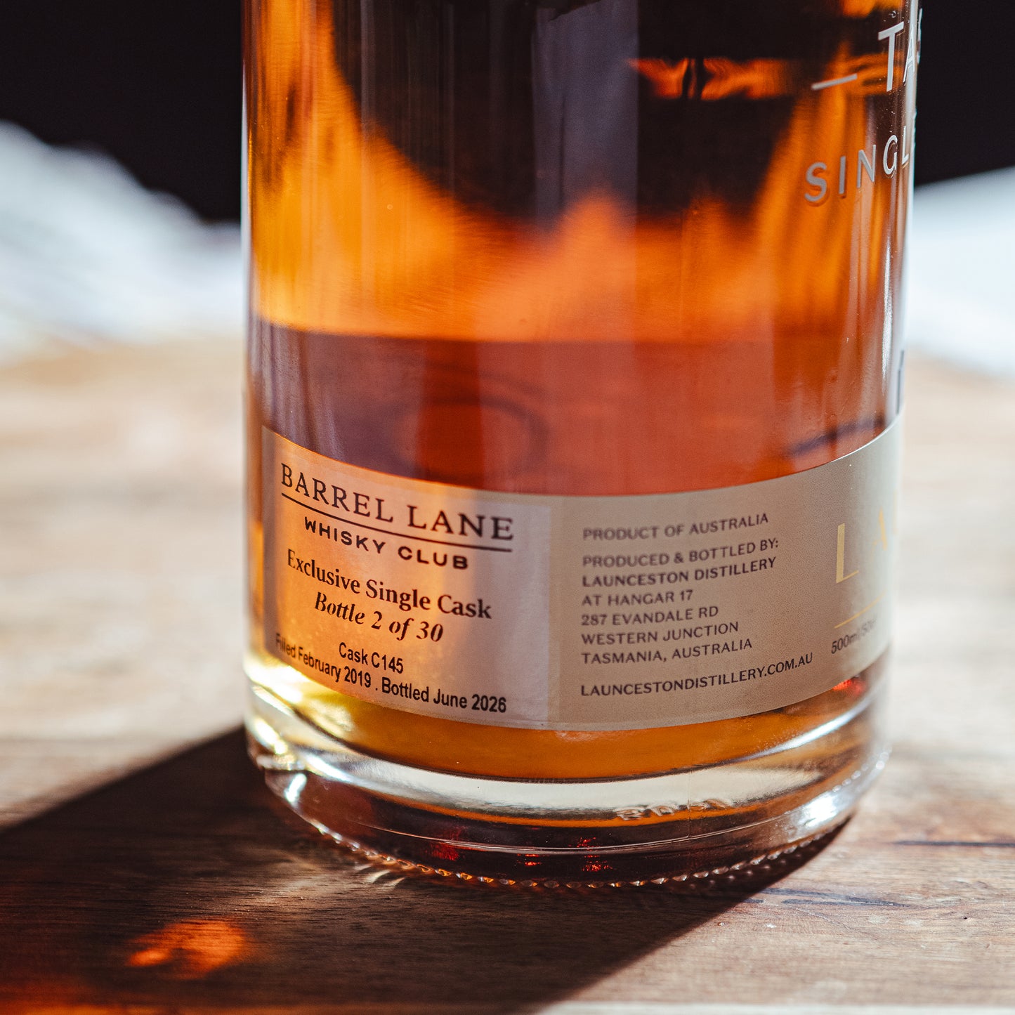 Launceston Distillery Cask Strength Bourbon Cask Matured (62.2% ABV) Tasmanian Single Malt Whisky (500ml)