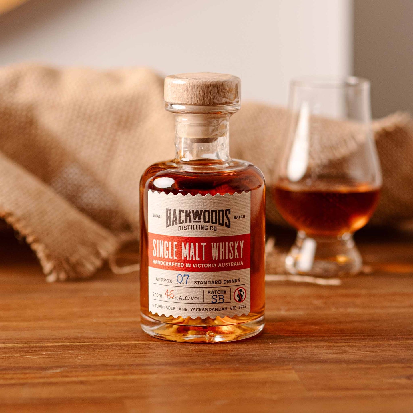 Backwoods Distilling Shiraz Barrel Single Malt Whisky (200ml)