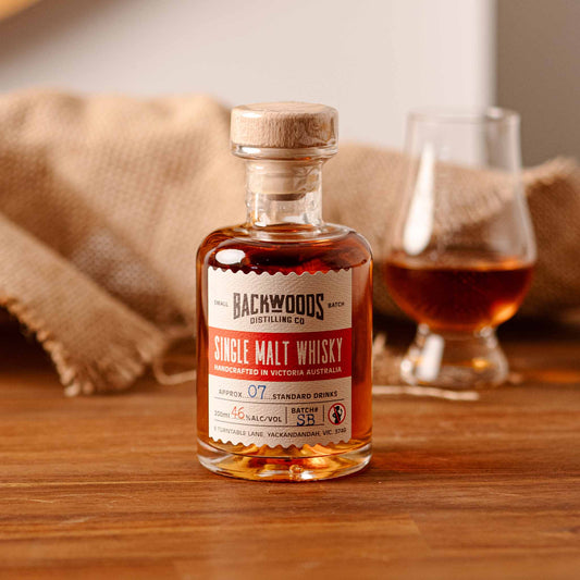 Backwoods Distilling Shiraz Barrel Single Malt Whisky (200ml)